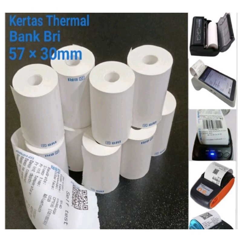 KERTAS STRUK THERMAL 57x33 EDC BRI/AGEN BRILINK/LOGO BRI (1roll)