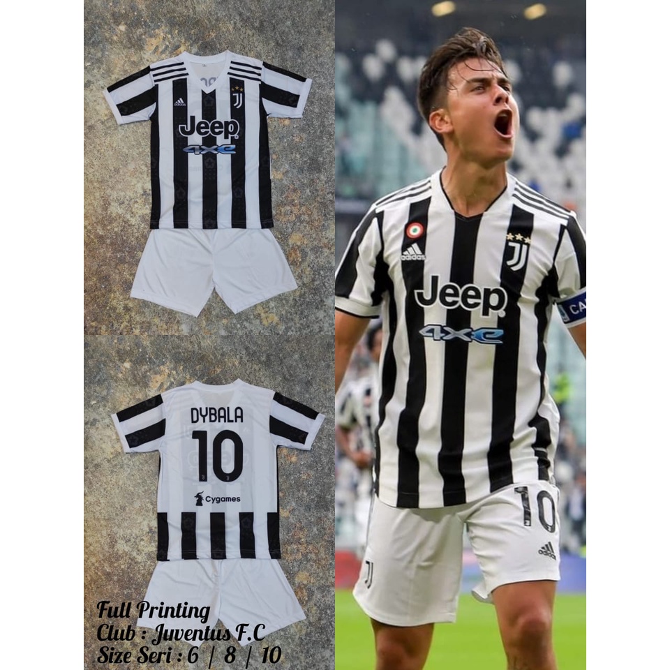 JV04 - Jersey Bola Juventus HOME DYBALA / Kaos Sepak Bola Anak / Kids Sport Tshirt PRINTING (BUKAN S