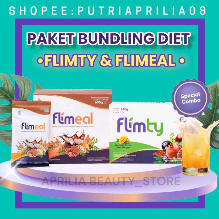 PAKET BUNDLING 1 BOX FLIMTY DAN 1 BOX FLIMEAL PAKET DIET SEHAT PELANGSING DETOX BPOM HALAL ORIGINAL 