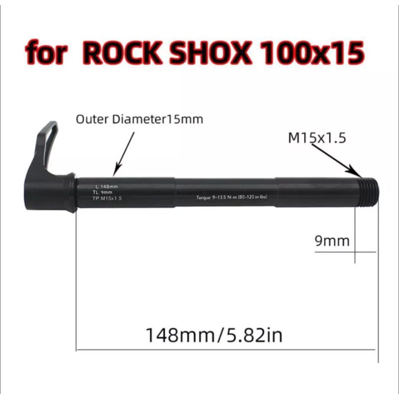 Corki AS TA QR 15x100 AS Thru Axle Quick Release For Fork Rockshox Fox