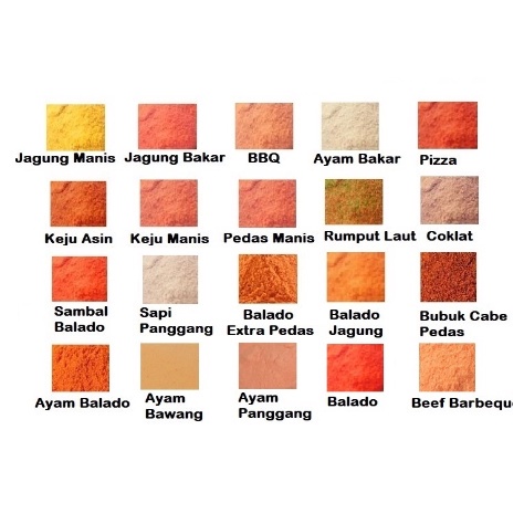 (100gr) Bumbu Tabur Snack Cemilan Makanan Lezat !!! Rasa Balado BBQ Keju Jagung Salted Egg Pedas Manis Mentai Seblak Korea Udang Saus Padang Seafood