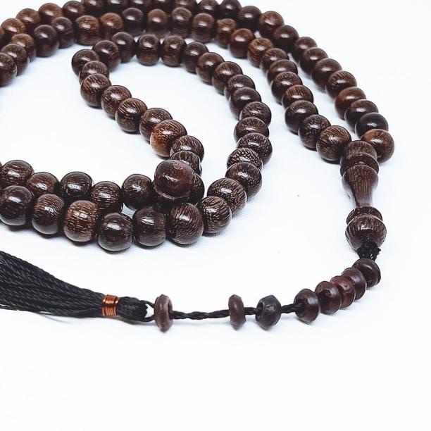 Tasbih Kayu Galih Asem Asli Bertuah 99 Butir - VeE Kalung Tasbih