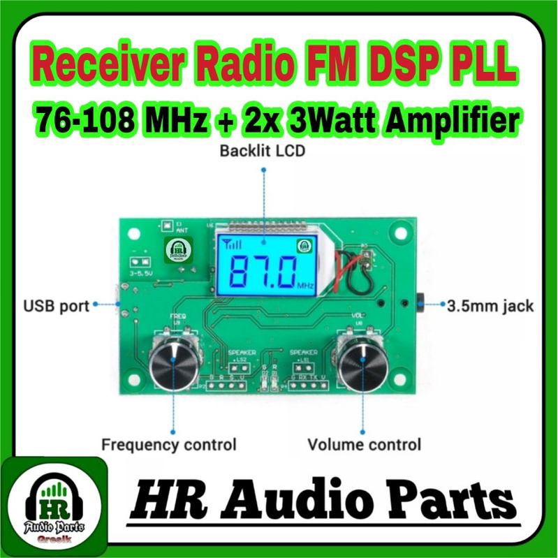 Modul Receiver DSP PLL Radio FM Digital Tuner Stereo 76-108MHz 2x3Watt