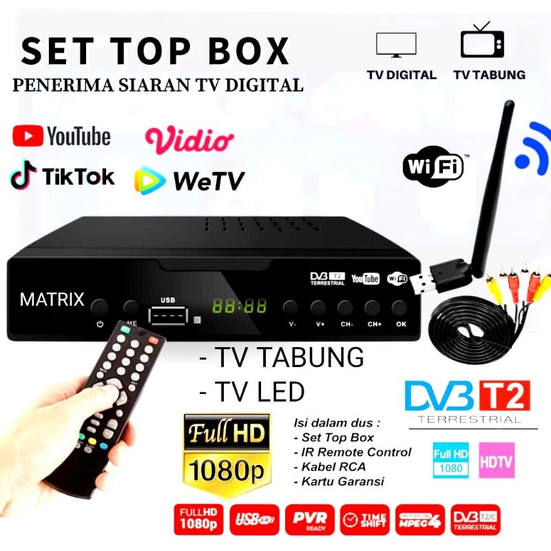 Set top box tv digital untuk TV tabung dan led