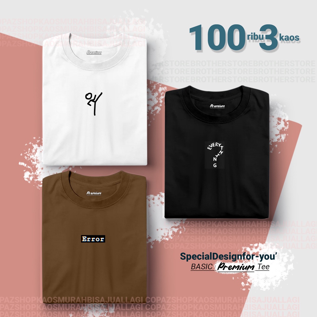Kaos Distro Pria Wanita PREMIUM - Kaos 100 3 Pcs - PAKET USAHA - Karate