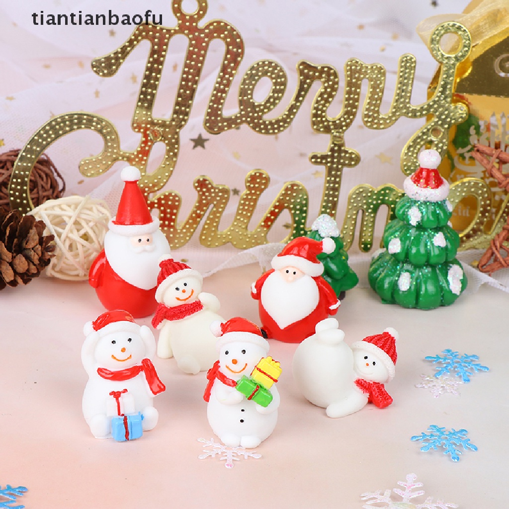 Miniatur Figure Snowman Santa Claus Pohon Natal Untuk Hadiah