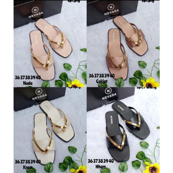 SANDAL JEPIT MERK NEVADA | Ready Stock Sendal Cewek Branded Matahari | BEST SELLER MURAH | Selop Cew