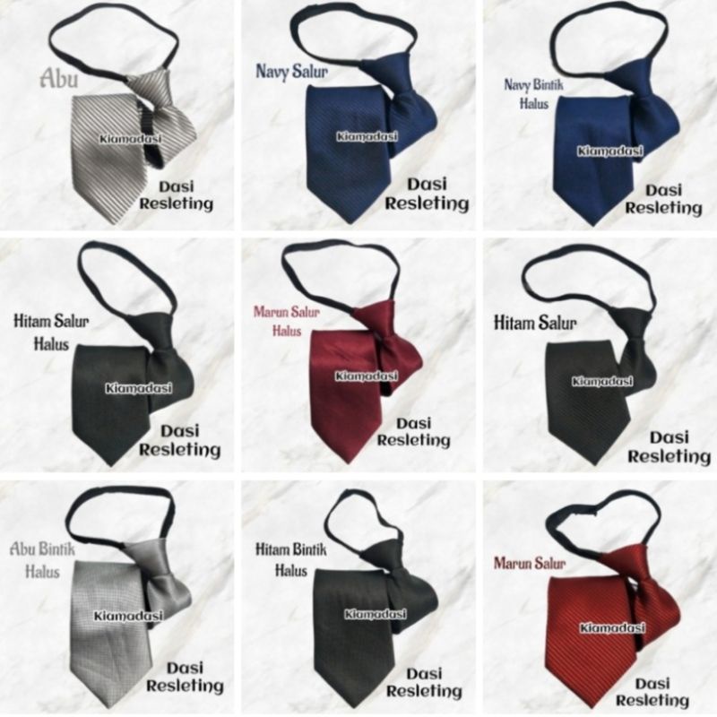 Dasi Instan Hitam pake resleting zipper termurah