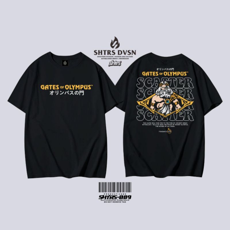 T-SHIRT KAOS DISTRO GATES of OLYMPUS SCATTER ORIGINAL DESIGN PREMIUM