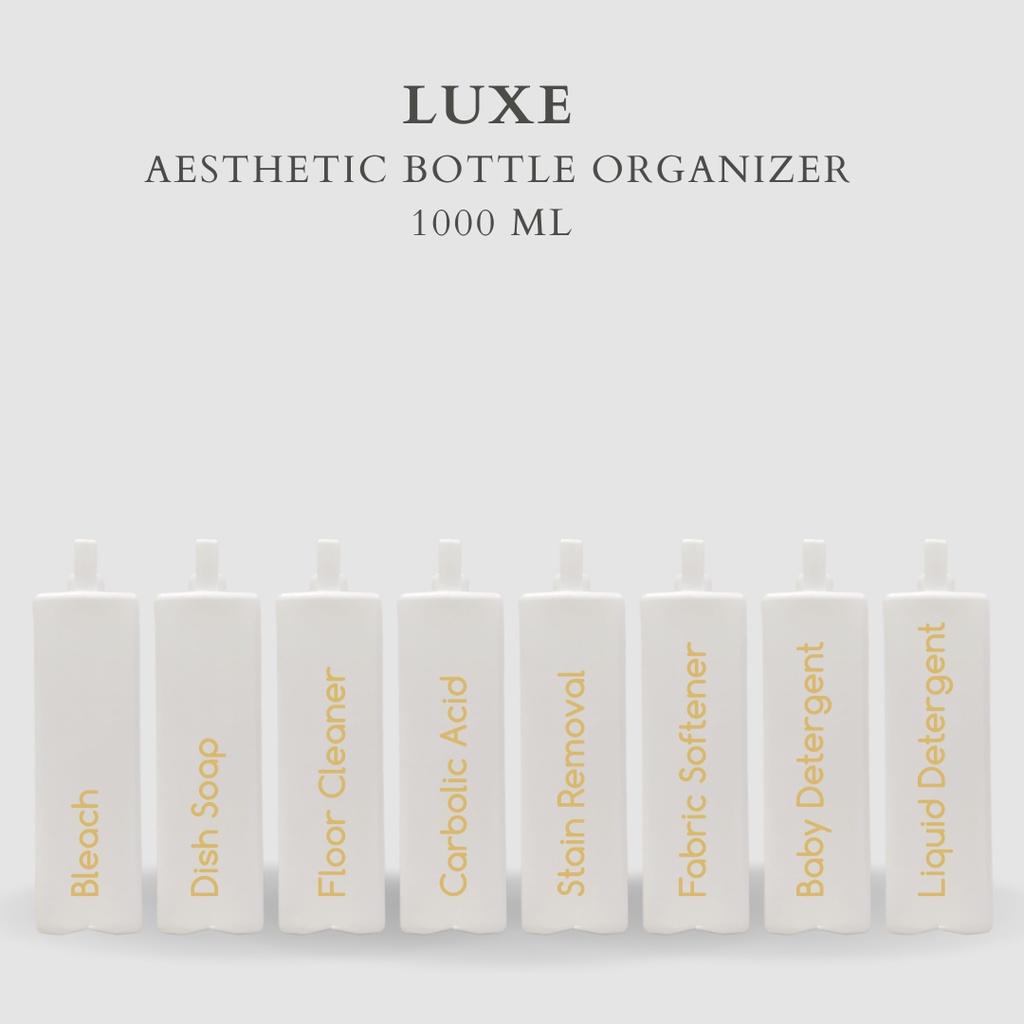 PREMIUM LUXE Liquid Laundry Botol PUTIH 1000 ml Aesthetic Bottle Organizer Botol refill tempat penyimpanan cairan laundry dan kebersihan botol isi ulang botol sabun cuci piring botol sabun botol pump botol anak bathroom organizer bathroom amenities