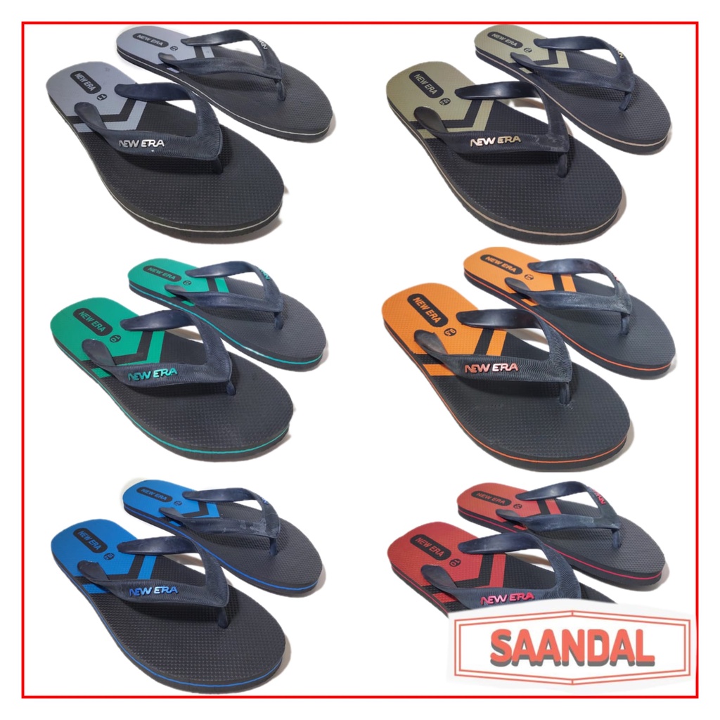 Sandal Jepit Karet Hitam New Era Osaka Pria Wanita Anak (BISA SATUAN COD)