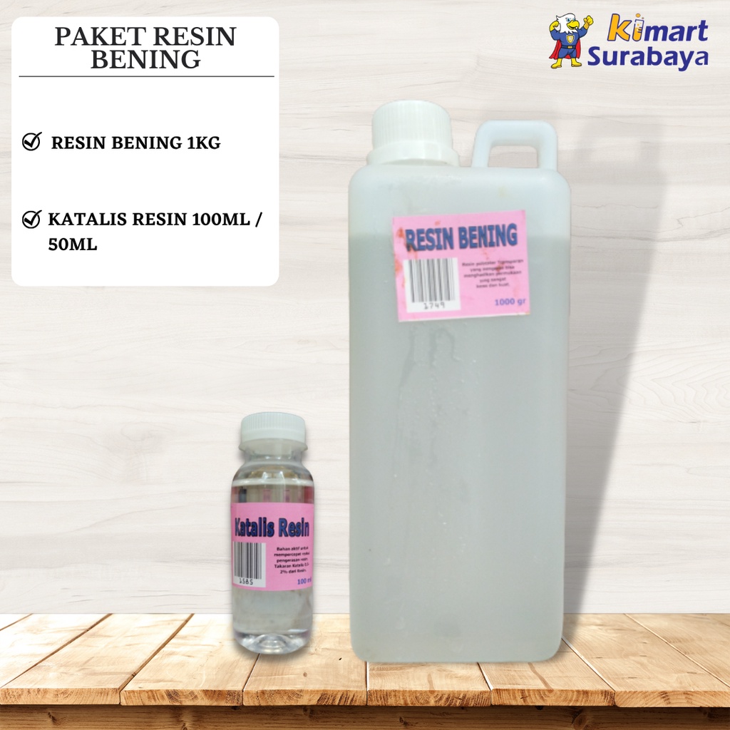 New Resin bening Resin Bening - Fiberglass - Resin Bening1 kg + Katalis 100 ml +katalis 50 ml