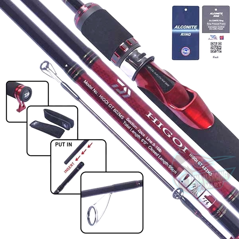 Joran DAIWA HIGOI GT 602MS / 602MHS | Galatama Series | Fuji Alconite | Garansi Resmi Daiwa | Ujung 