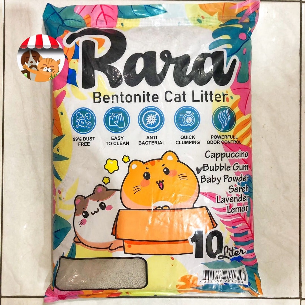 Pasir Gumpal Wangi Pasir Kucing Rara 10 Liter Bentonite Cat Litter
