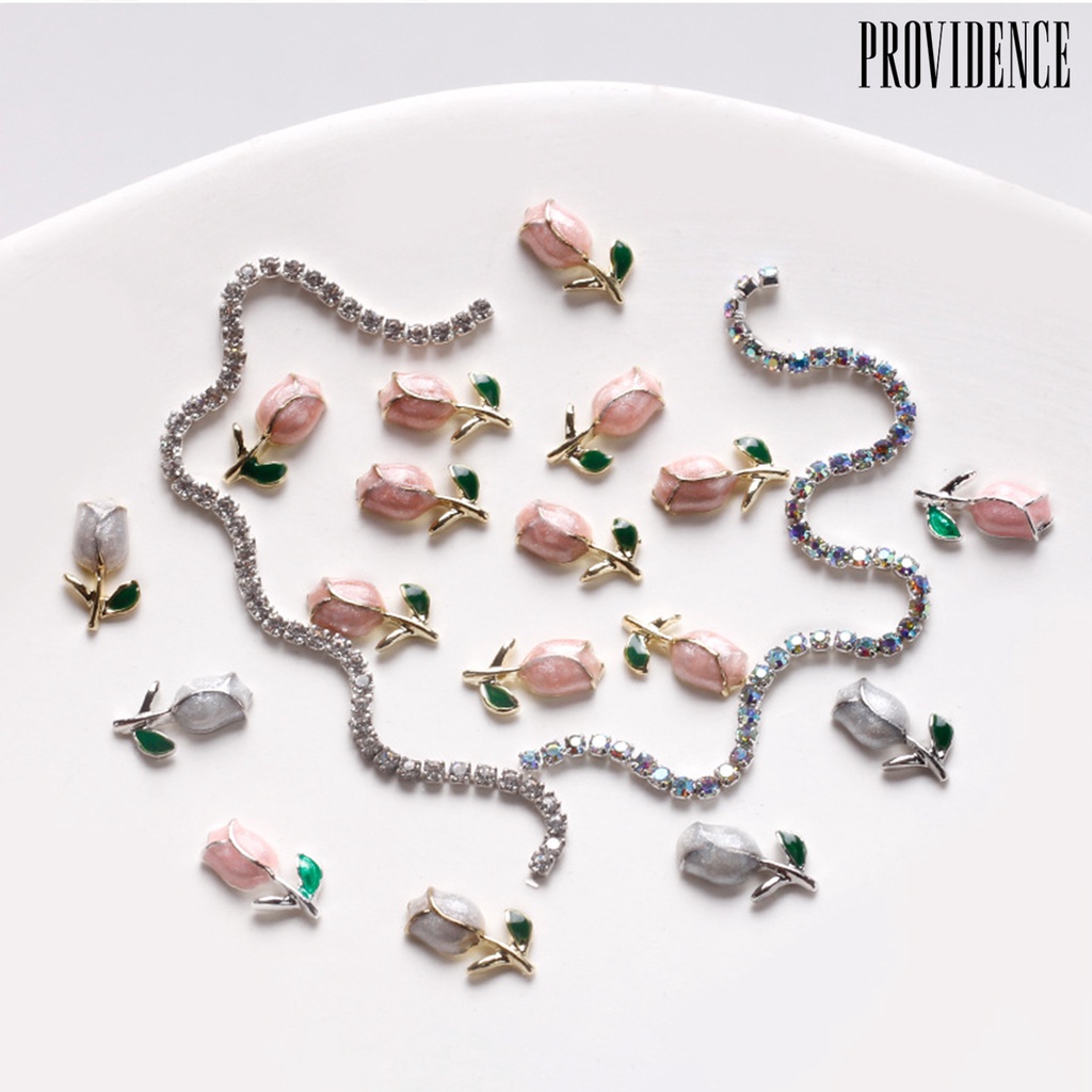 Providence 1 Pak Hiasan Kuku 3D Bentuk Bunga Tulip Bahan Resin Untuk Nail Art Wanita