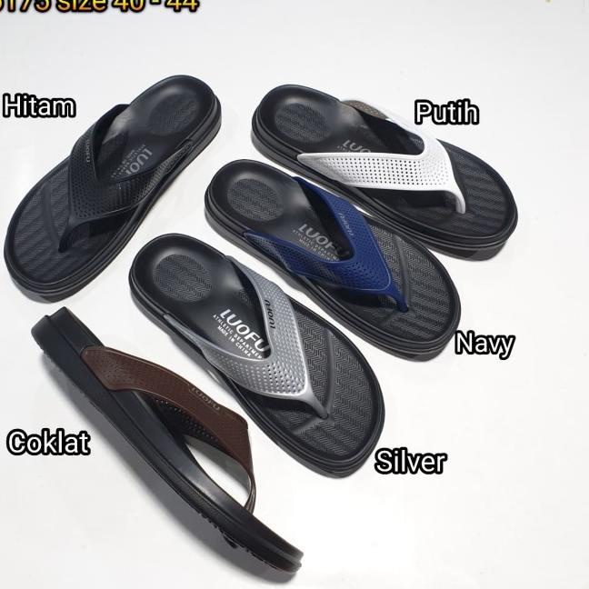 sandal jepit cowok luofu sendal japit pria karet import 6175