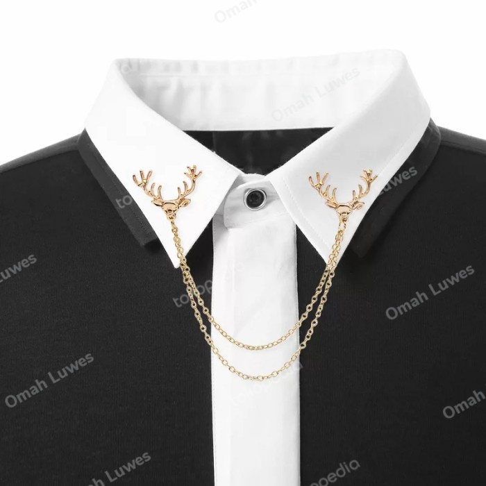 Pin Collar Lapel Pin Bros Jas - Brooch Pin Deer Chain - Bros Pin Rusa