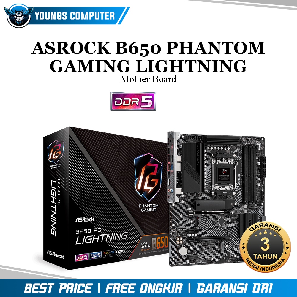 ASROCK B650 PHANTOM GAMING LIGHTNING | Mother Board AMD DDR5 AM5 ATX