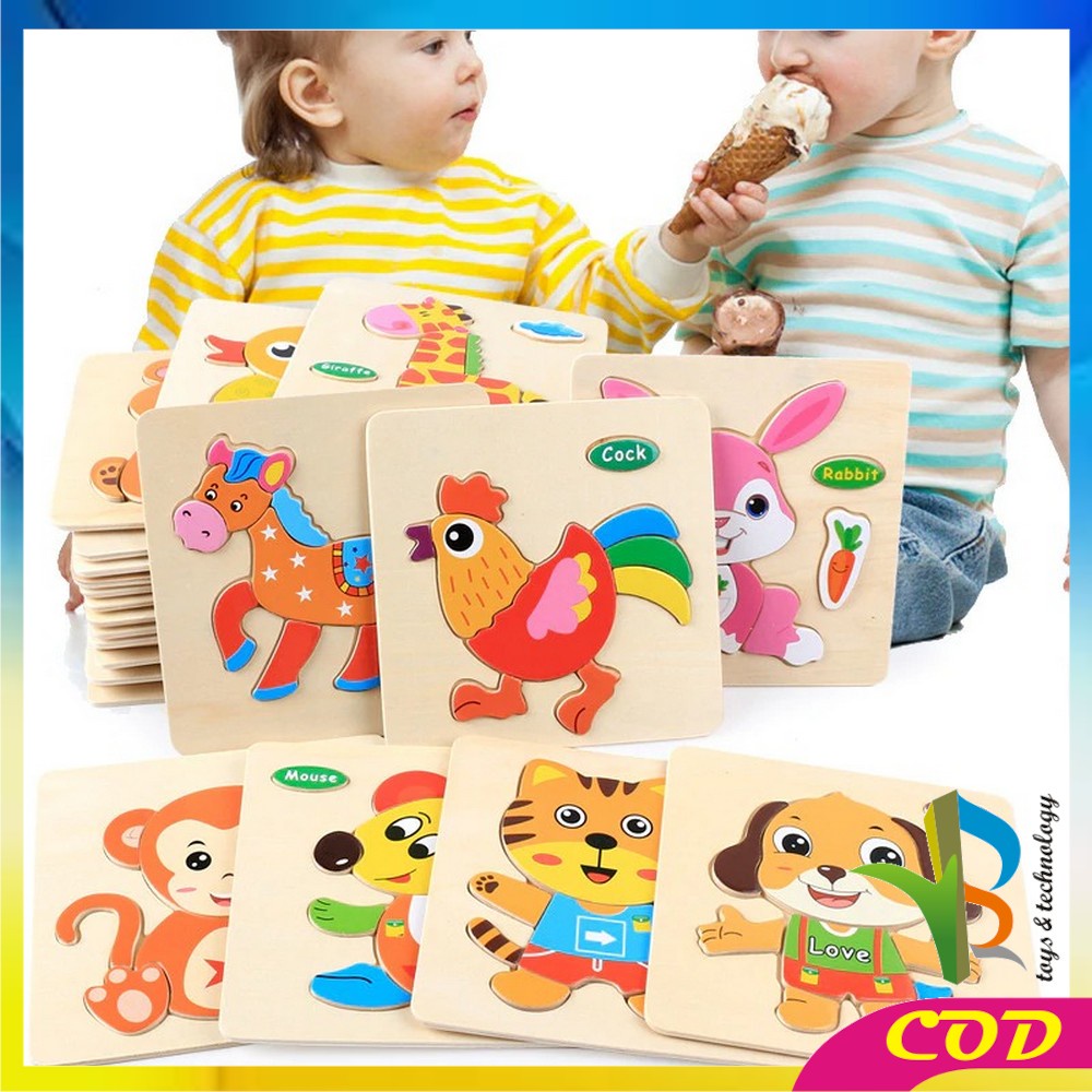 RB-M23 Mainan Puzzle Kayu Anak 3D Mainan Edukasi Puzzel Kayu Jigsaw Edukatif Lucu Murah Wooden Toys