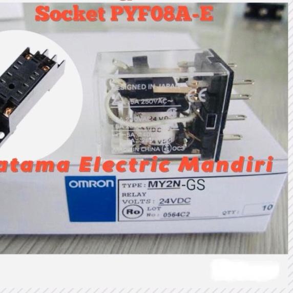OMRON Relay MY2N-GS MY2N 24VDC 24V dan Socket PYF08A-E ORIGINAL