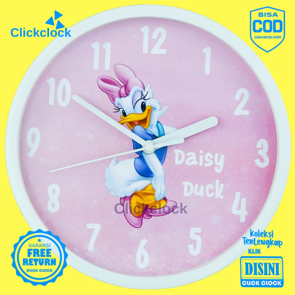 Jam Dinding Analog Karakteranak Daisy Duck Karakter NN1616 Besar Dekorasi Dinding Murah