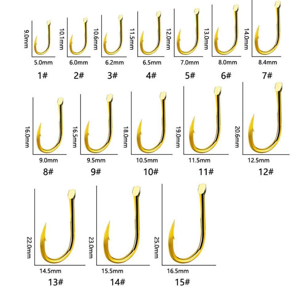 Lanfy Memancing Kait Hitam Emas Jepang Kepala Datar Laut Memancing Ikan Gurame Umpan Pancing Tackle Lure Alat Aksesoris Memancing Berduri Memancing Kait