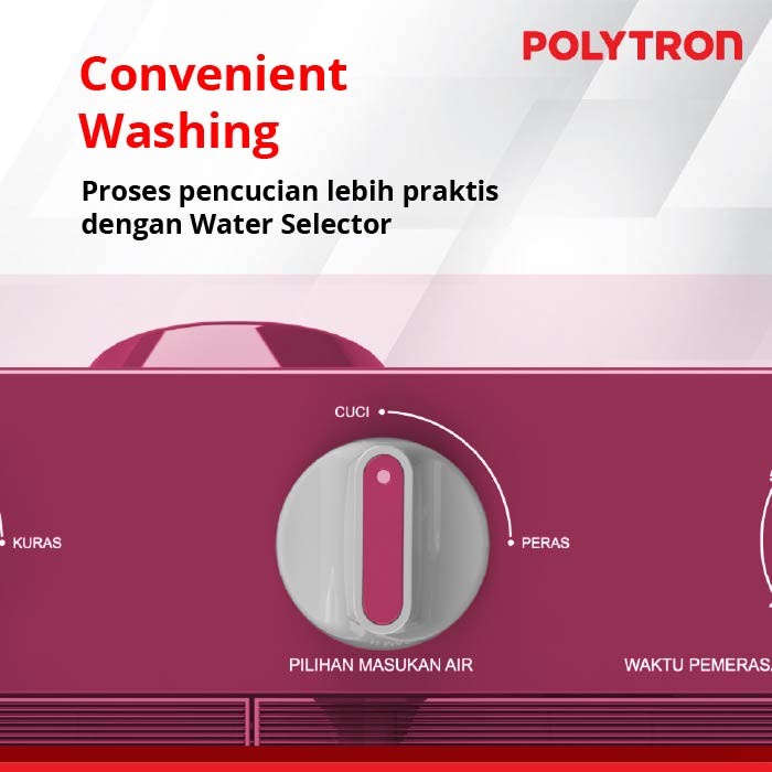 POLYTRON PWM 851 Mesin Cuci 2 tabung 8,5Kg Primadona Samba