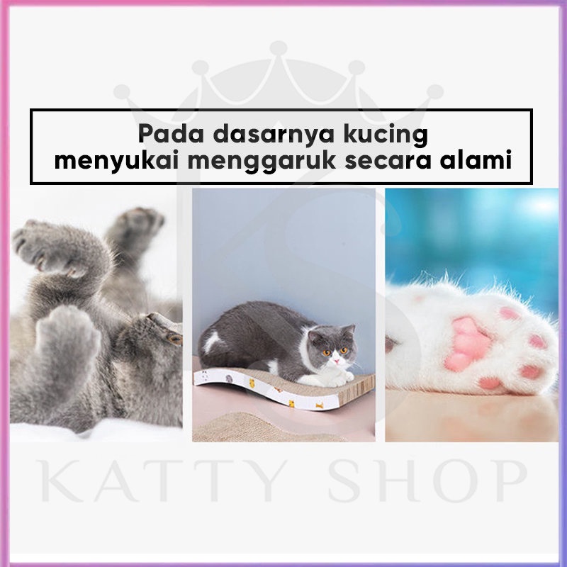 Pasukan kucing Mainan papan goresan kucing, pasokan hewan yang menarik, bentuk S, papan goresan kucing super gemuk hewan goresan papan