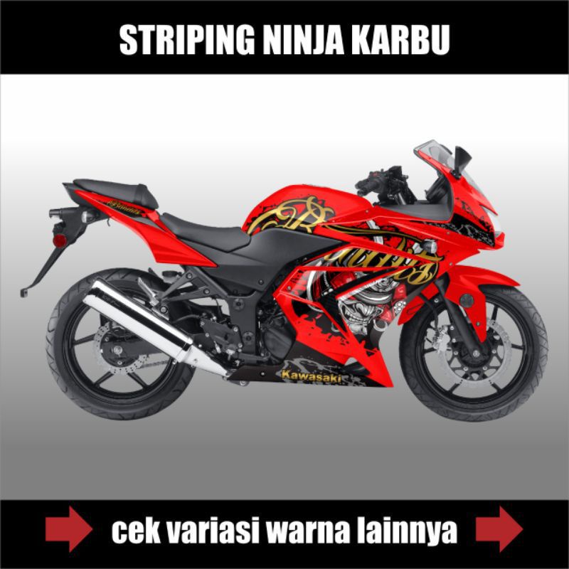 Striping Stiker Kawasaki ninja 250 Karbu/Decal Striping Stiker Variasi Body Motor Ninja Karbu 250