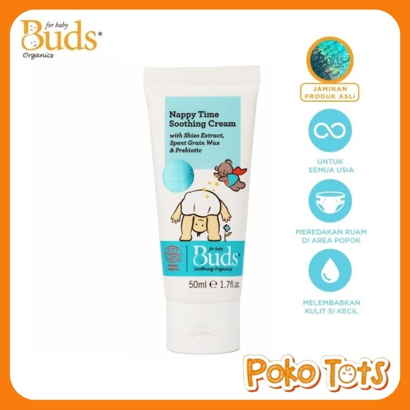 Buds Organics Nappy Time Soothing Cream 50ml Krim Ruam Kulit Bayi BSO Soothing Organic