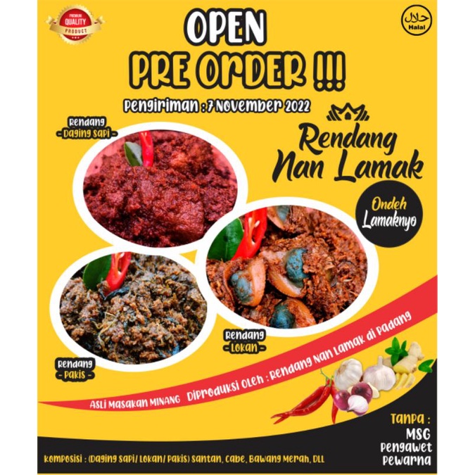 Jual Rendang Lokan Rendang Padang Rendang Lokan Pakis Rendang