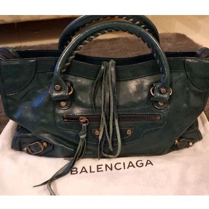 tas balenciaga preloved bag only classic city Green