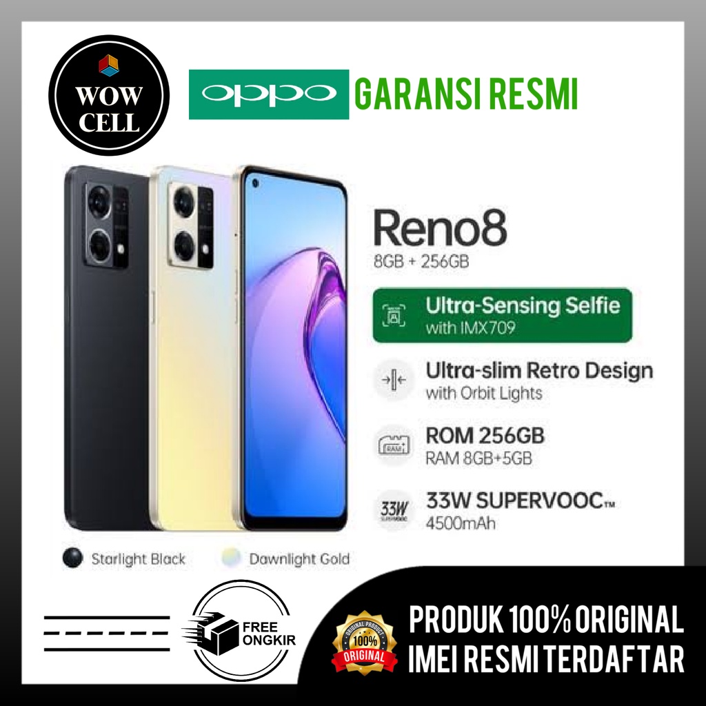 OPPO RENO 8 4G 8GB+5GB/256GB & OPPO A96 8GB+5GB/256GB GARANSI RESMI OPPO 1 TAHUN