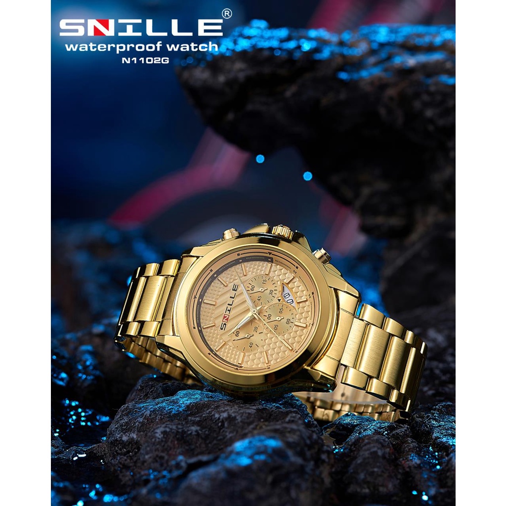 Snille Jam Tangan Rantai Pria Wanita Unisex Original Asli Anti Air Waterproof 1102G