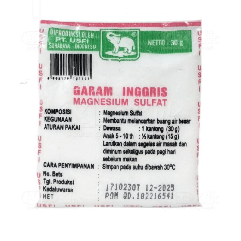 

Garam Inggris 30Gr Obat Untuk Melancarkan Buang Air Besar