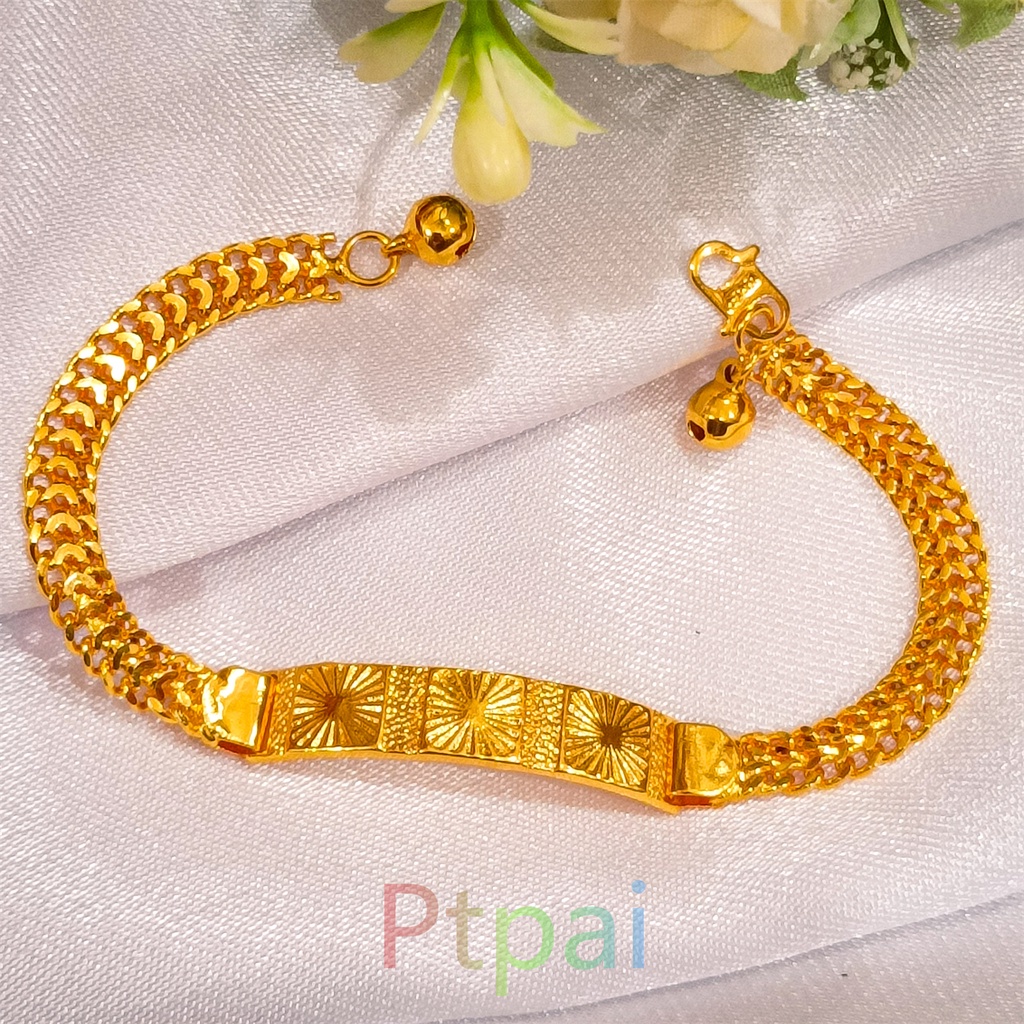 Gold Gelang Tangan Gold Plated Bracelet Dubai Style Long-lasting Non-Fading Gelang Kendari lapis emas 24k