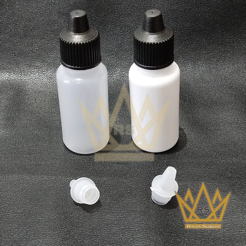 CC LUBANG botol tetes 15ml TINGGI plastik 15 ml tutup hitam merah tinta pewarna kuku