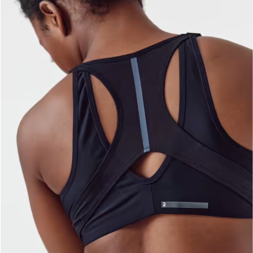 KALENJI Sport Bra Olahraga Lari Wanita Lembut Dengan Zip