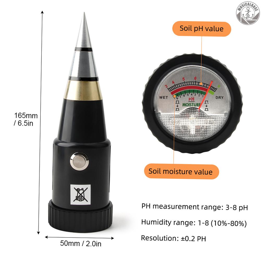 2 in 1 Alat Ukur PH Dan Kelembaban Tanah Dengan Gasket Tahan Air Untuk Taman Rumah Kaca
