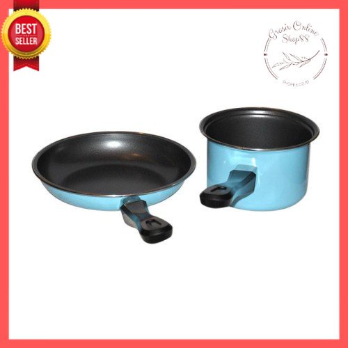 GOS - D308- Satu SET Panci dan Teflon Murah / Set Milk Pan 14cm + Fry Pan 20cm