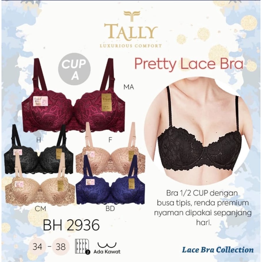 Bra Tally 2936 | Bra 1/2 cup | Bh Busa Tipis | Bra kawat | bra kawat busa tipis | bh kawat busa tipi
