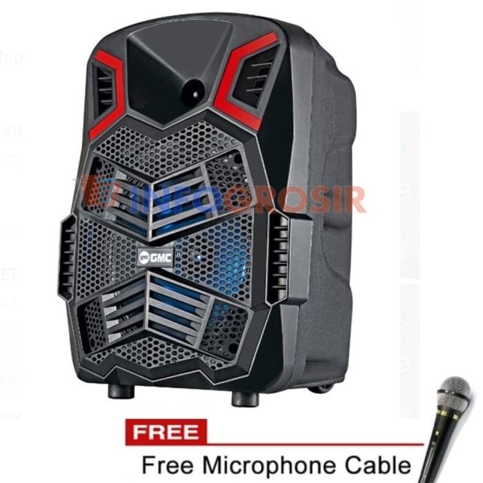 Speaker Gmc 897K 8 Inch Subwoofer Bluetooth Portable Free Mic Karaoke