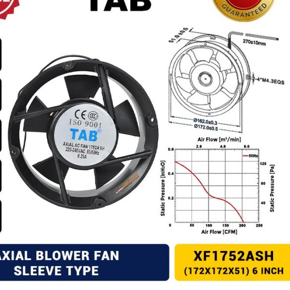 Axial Fan Tab XF1752ASH 6 inch 220AC (Bulat)