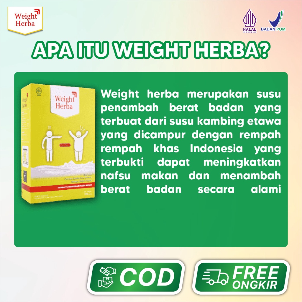 Weight Herba 3 Box Susu Penggemuk Badan Penambah Berat Badan dan Penambah Nafsu Makan Dewasa Secara Herbal Alami Original Halal BPOM bisa COD Isi 200gr