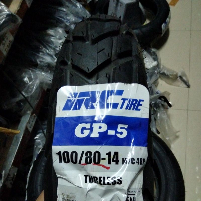 Ban IRC GP-5 100/80 Ring 14 TL Ban Luar Tubles Motor Matic Original New GP5 100 80 Ring14 1008014 GP