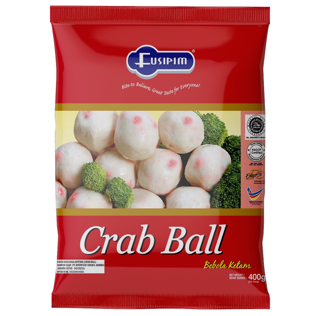 Bakso Kepiting Fusipim Crab Ball 400g Frozen Food Halal