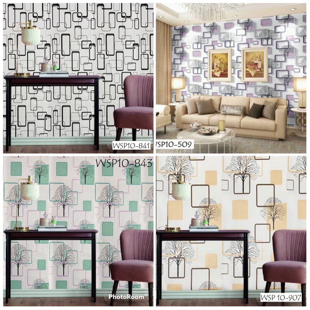 Wallpaper Wallsticker Hiasan Dinding Motif Ruangan Minimalis 45cm x 10m