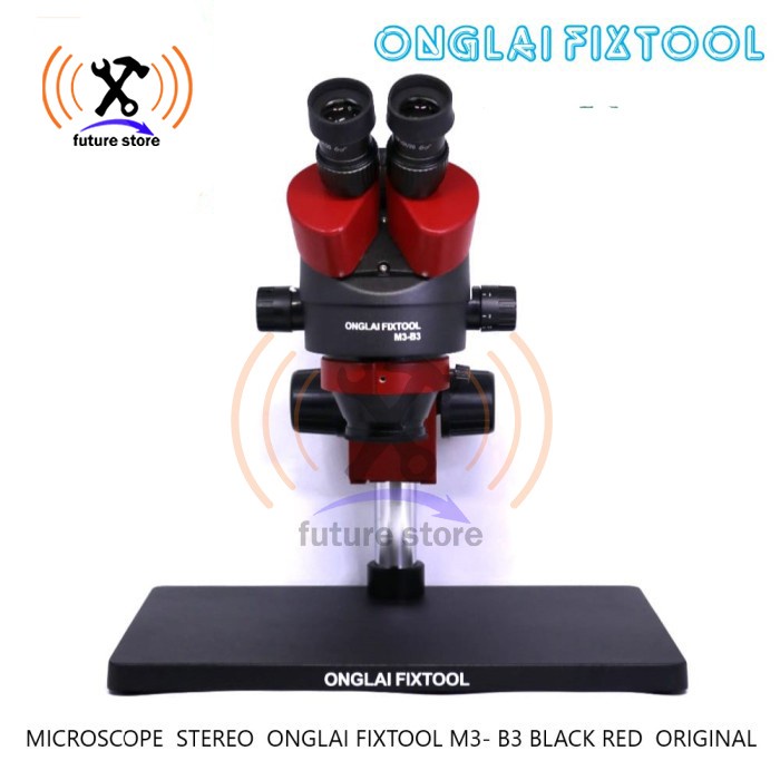 Microscope Stereo Onglai Fixtool M3-B3 Black Red Original Mikroskop