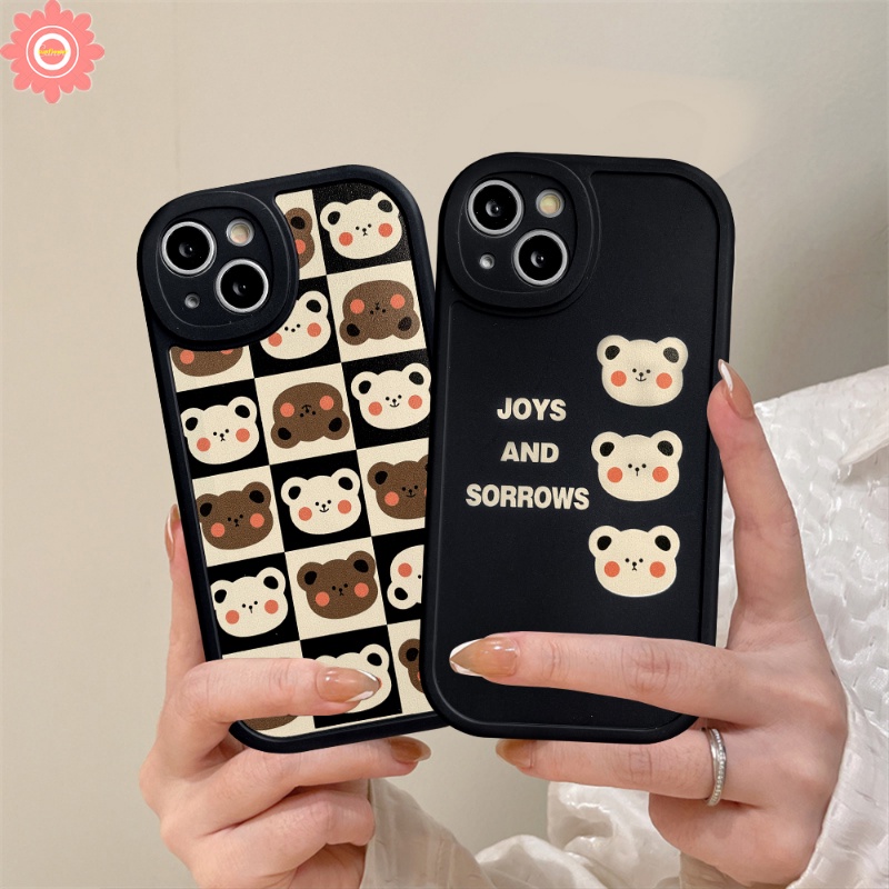 Case Beruang Kartun Korea Samsung A14 A04 A12 A73 A23 A13 A04s A52 A53 A50 A04E A22 A50s A03s A71 A30s A32 A03 A02s A21s A52s A51 A33 A11 A20s A72 A31 A10s A20 Lembut TPU Penutup Belakang