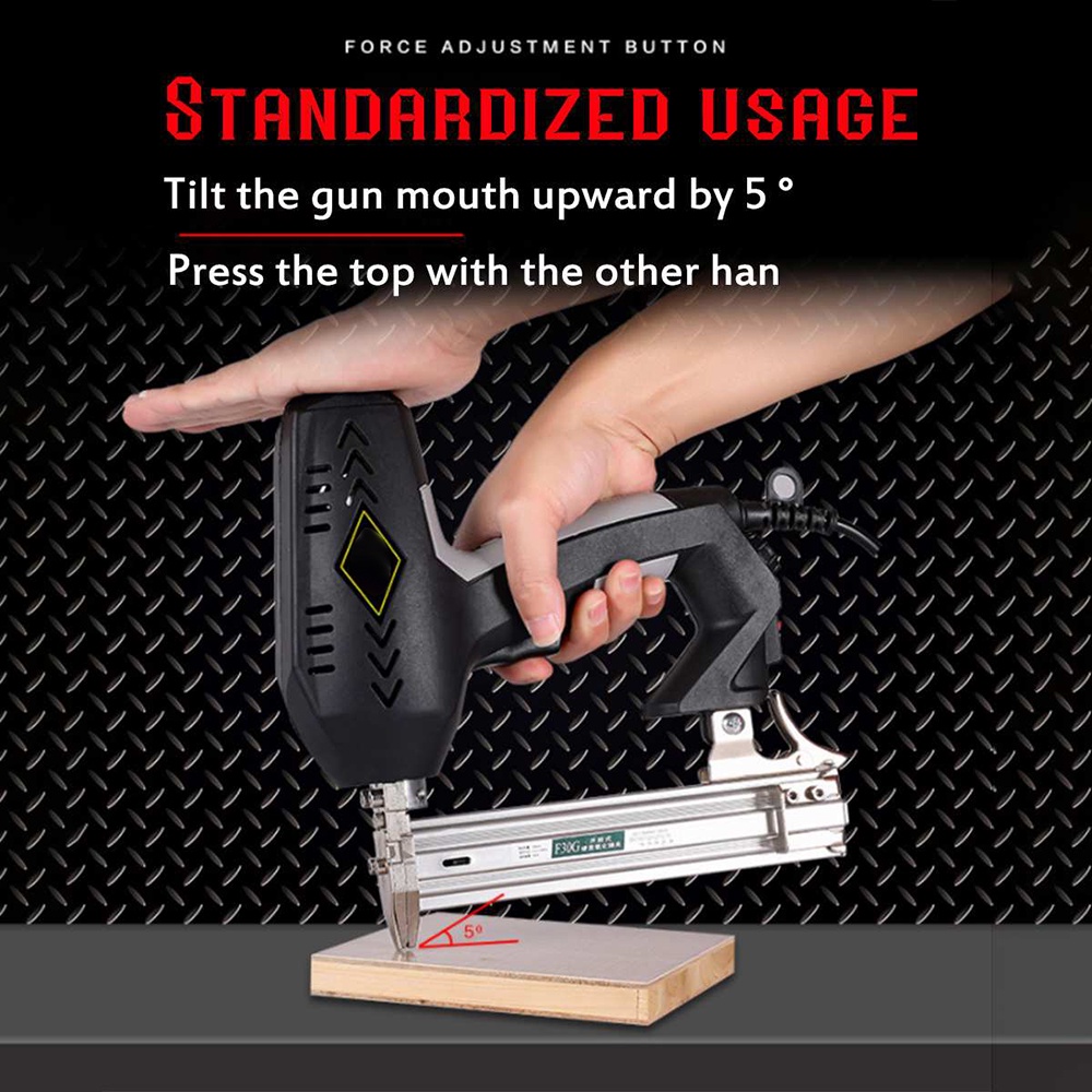 2 In 1 Paku Gun Framing Tacker Paku Listrik Staple Gun 220V 2400W 6 Kecepatan Alat Listrik Stapler Gun untuk Furniture